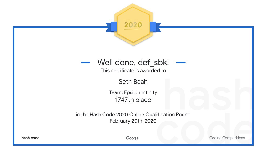 kbaahkusi's tweet image. #hashcode2020  😎😎😎