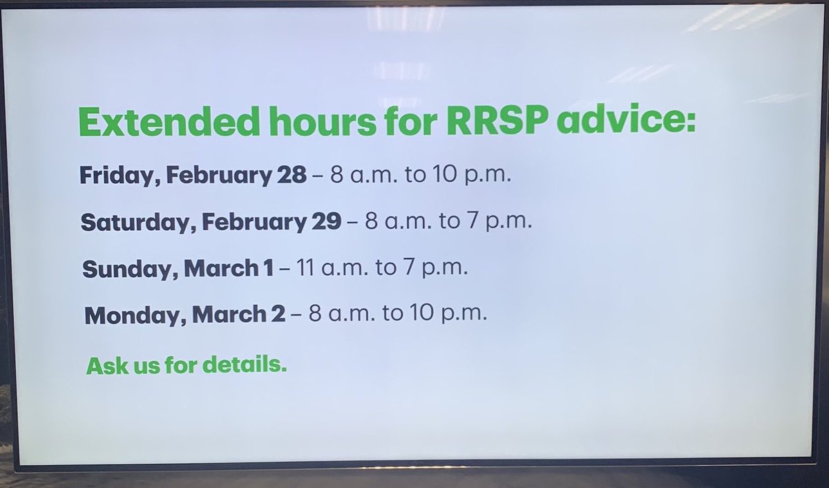JoyceeeZzz's tweet photo. TD pacific mall branch is open for extended hours to meet your last minute RRSP needs. Come visit us now! #RRSP #extended hours @RachaelWong_TD https://t.co/GO6bcerJoV