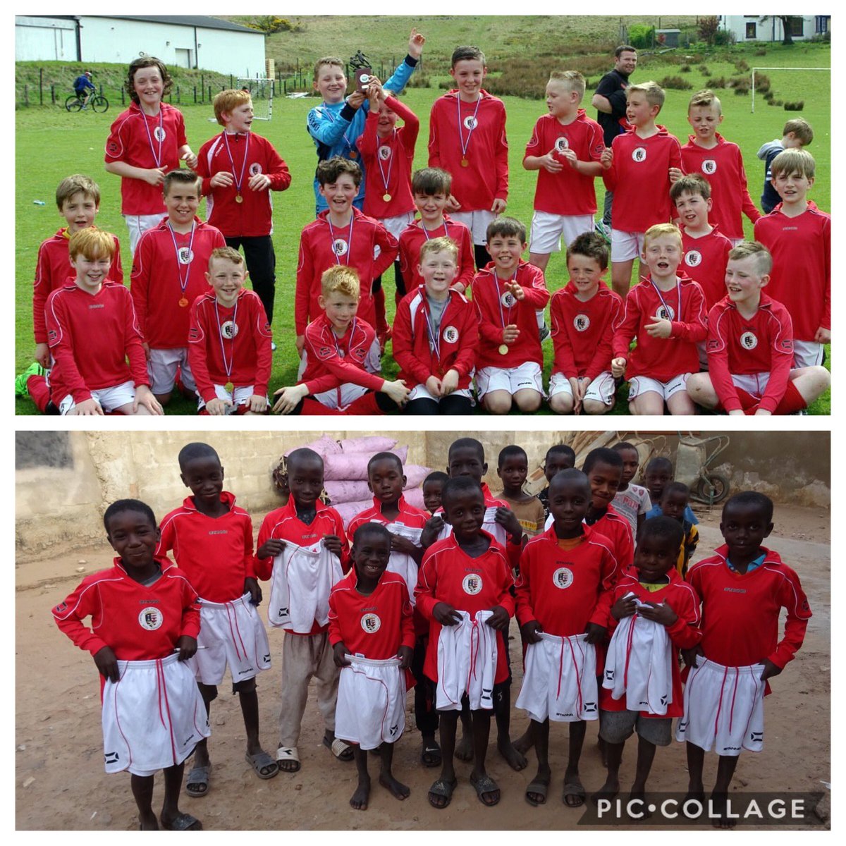 This is one of the reasons we do what we do! Same strips, same smiles, photos taken 4 years apart in West Scotland and West Africa #globalcitizenship #community
