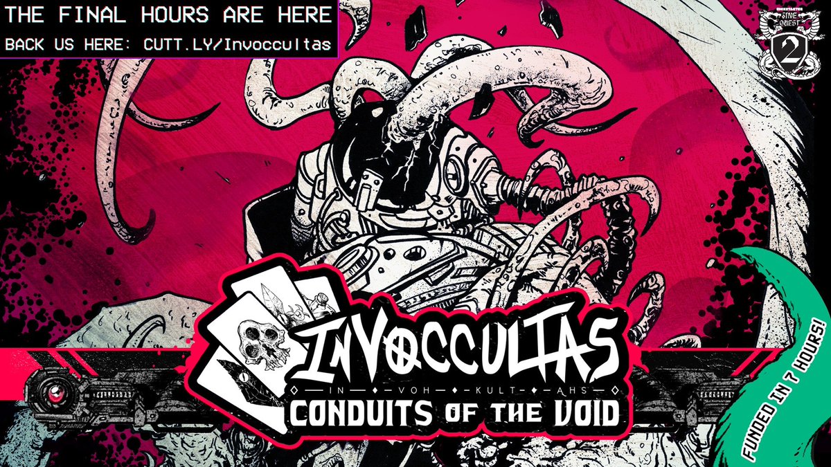 ?This is it! Last 24 Hours!?

Invoccultas, an Eldritch sci-fi horror card game! Base physical tier gets:

? Digital and Printed Rulebook/Compendium Zine
? Exclusive Art Print
? Pack of 10 Monster Role Cards

☠️Campaign: https://t.co/tkQ7MXFwDi

#Zinequest #Zinequest2 #ttg 