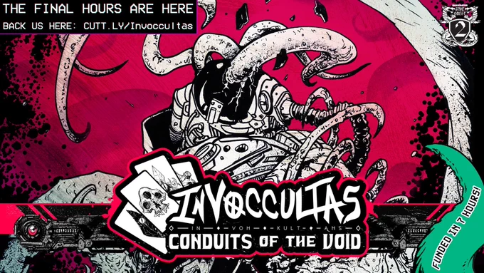 ?This is it! Last 24 Hours!?

Invoccultas, an Eldritch sci-fi horror card game! Base physical tier gets:

? Digital and Printed Rulebook/Compendium Zine
? Exclusive Art Print
? Pack of 10 Monster Role Cards

☠️Campaign: https://t.co/tkQ7MXFwDi

#Zinequest #Zinequest2 #ttg 