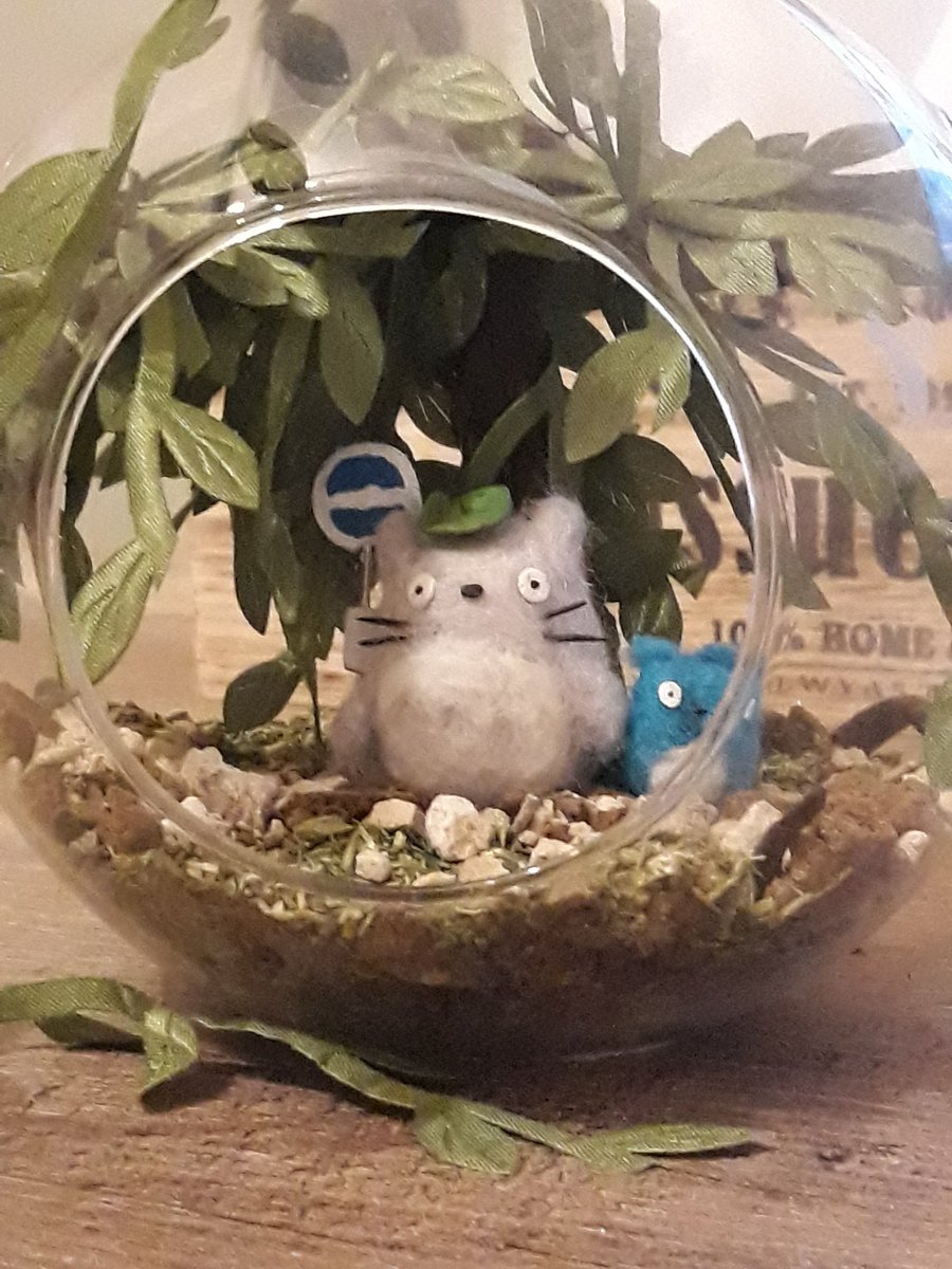 KhaleesDen's tweet photo. Terrarium Totoro
#craft #felting #totoro #miyazaki #terrarium https://t.co/dazLHsVKnQ