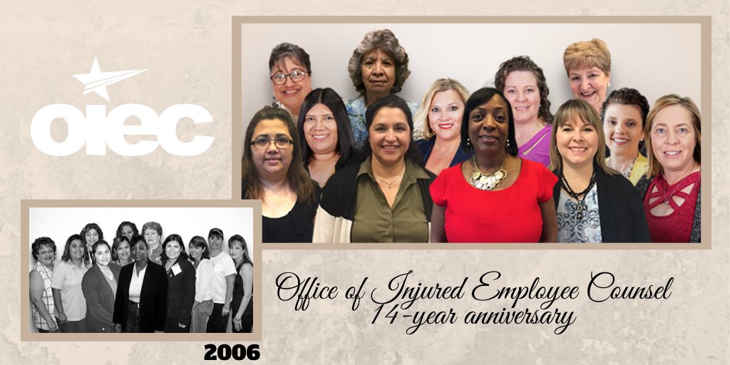 OIEC's tweet photo. Today marks OIEC’s 14th anniversary! Twelve of our current dedicated employees were here on March 1, 2006 when OIEC began offering free dispute assistance to injured employees. Thank you for continuing to make a difference in the lives of injured employees! #TexasWorkersComp https://t.co/rwUXF5x0vs