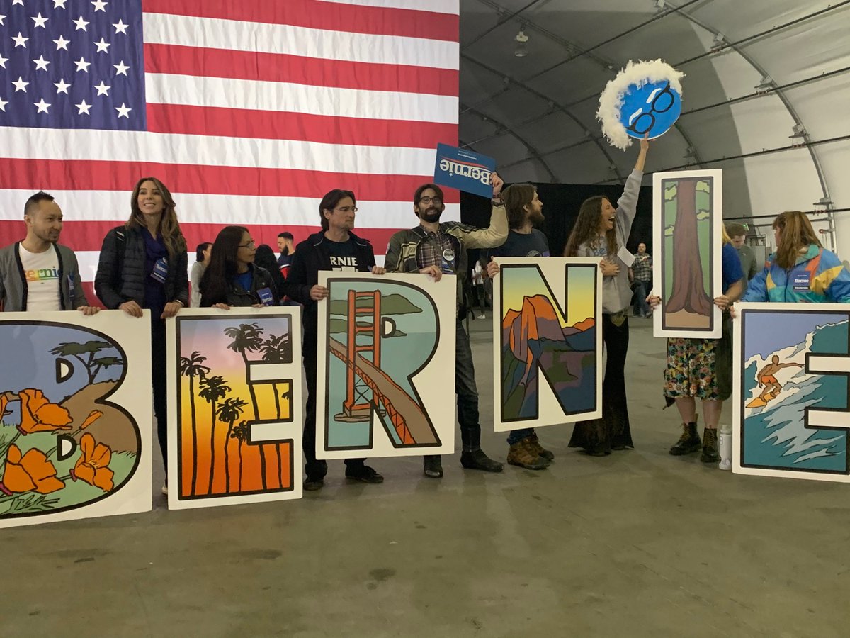 rose_lehane's tweet photo. In #sanjose @BernieSanders rally w/legendary @cmarinucci @politico #jrreporter as #Berners line up around the block. https://t.co/PQcntG0oa1