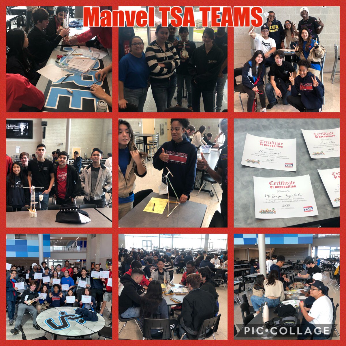 Manvel TSA TEAMS (Tests of Engineering Aptitude, Mathematics, and Science) competed at Shadow Creek HS...Road to 2020 TSA Nationals - Nashville, TN...Putting Pressure on Success!!! Essay, Test &amp; Canopy Crane Challenge
<a href="/AlvinISD/">Alvin ISD</a> <a href="/AISDCTE/">Alvin ISD CTE Department</a> <a href="/ManvelHS/">Manvel High School</a> <a href="/ManvelCTE/">ManvelHS CTE</a> <a href="/NationalTSA/">National TSA</a> <a href="/PLTWorg/">Project Lead The Way</a>