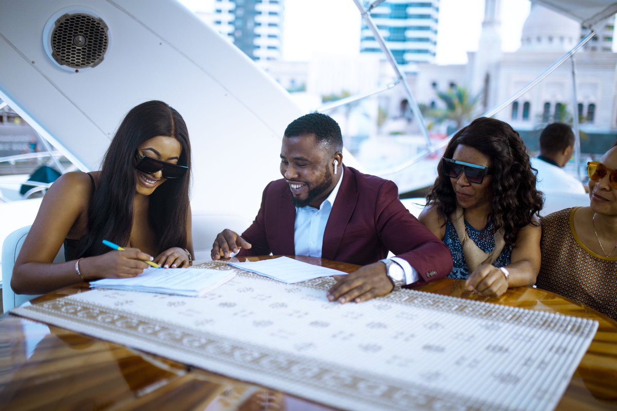 gaiuschibueze's tweet image. In one of the must luxurious yatchs in Dubai this afternoon, we put pen to paper to sign on @maryann_eboh as an ambassador for our brands. Soon we take a tour across Africa to gather content for our platforms @abitnetwork