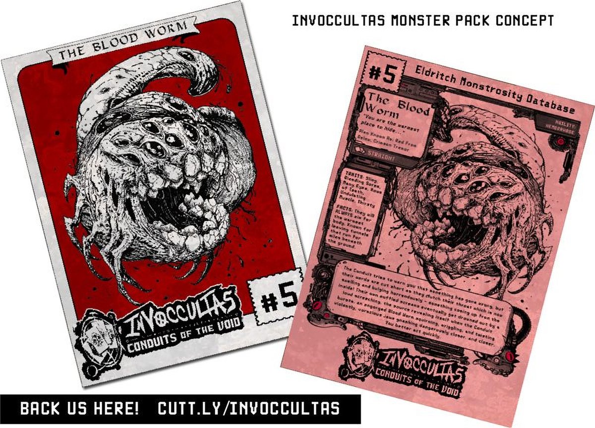 ?This is it! Last 24 Hours!?

Invoccultas, an Eldritch sci-fi horror card game! Base physical tier gets:

? Digital and Printed Rulebook/Compendium Zine
? Exclusive Art Print
? Pack of 10 Monster Role Cards

☠️Campaign: https://t.co/tkQ7MXFwDi

#Zinequest #Zinequest2 #ttg 