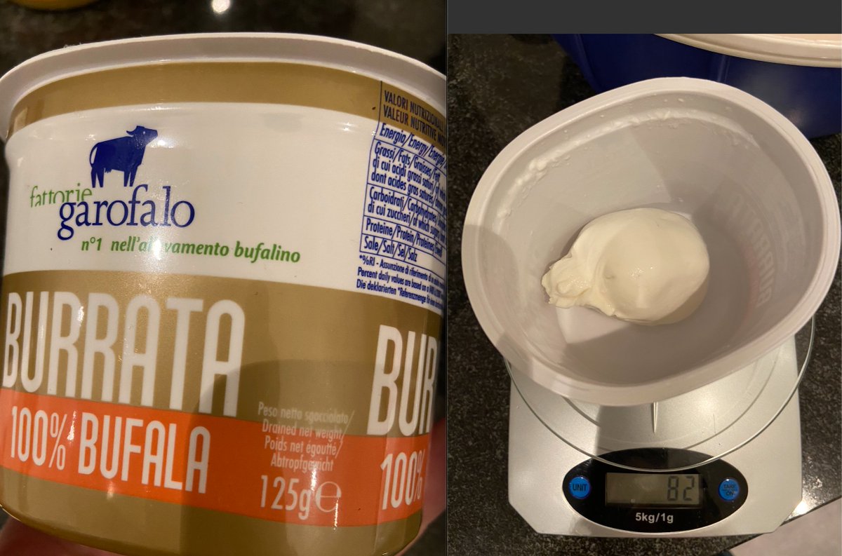 jbachelet's tweet photo. @DelhaizeFR Je me disais bien qu'elle avait l'air petite cette burrata...82g au lieu des 125g promis sur l'emballage...c'est quand même limite non ? https://t.co/FanQK50S4m