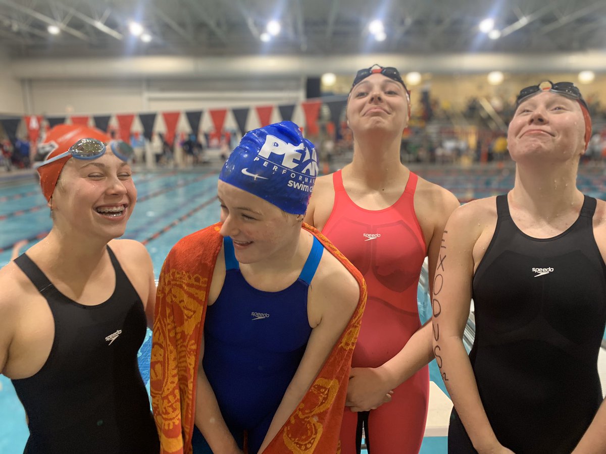 RadnorAquatic's tweet photo. 14 girls having some fun at finals last night- that’s what it’s about! #radteammates #radjo https://t.co/33lGTUT1ue
