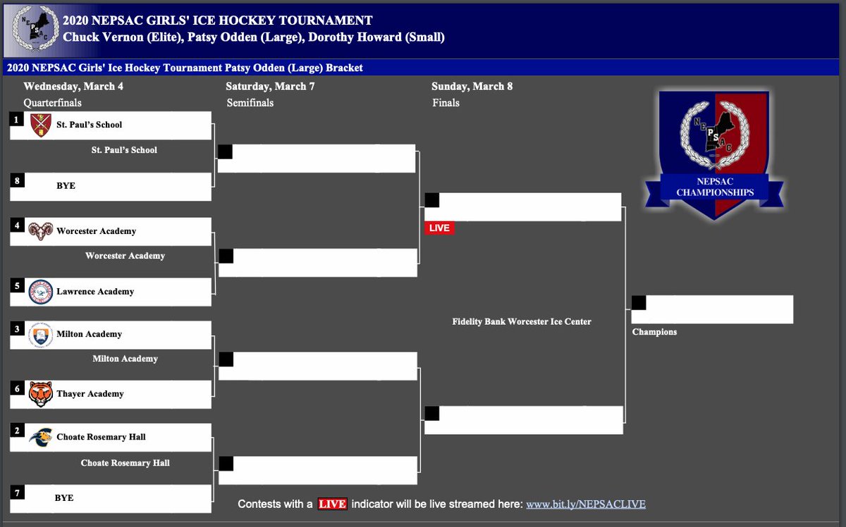 ThayerAthletics's tweet photo. Congratulations to the Girls' Varsity Hockey team as they earned the #6 seed in the NEPSAC Patsy Odden Large School Tournament! They will be on the road at @MA_Athletics on Wednesday, 3/4 @ 3:45pm. https://t.co/BcIqCb7Nd3