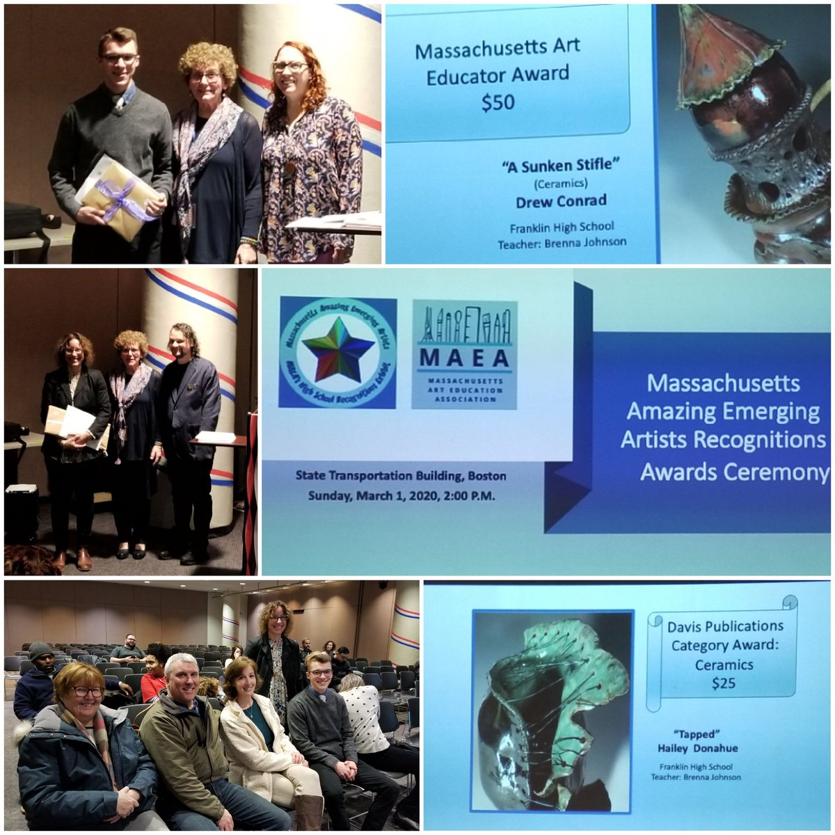 PROUD of the accomplishments of our FHS student artists who received recognition this afternoon at the MAEA Awards ceremony in Boston! <a href="/MassArtEd/">Massachusetts Art Education Association</a> <a href="/johnsonb_ms/">Brenna Johnson</a> <a href="/HonorsArt/">Franklin High NAHS</a> <a href="/FPS_FAA/">FAA</a> <a href="/FranklinPSNews/">Franklin Public Schools, MA</a> <a href="/FranklinMatters/">Steve Sherlock</a> <a href="/FranklinHS/">FranklinHighSchool</a>