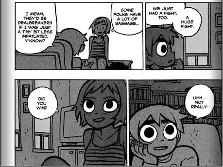 @marinscos Everything past book 3 in scott pilgrim blew my mind and changed how I drew forever. He uses these super thick brushes- it lets him so use such simple grays and still get away with character clarity. I don't have to post my favorite refs, because ANY page in book 5 is gorgeous 