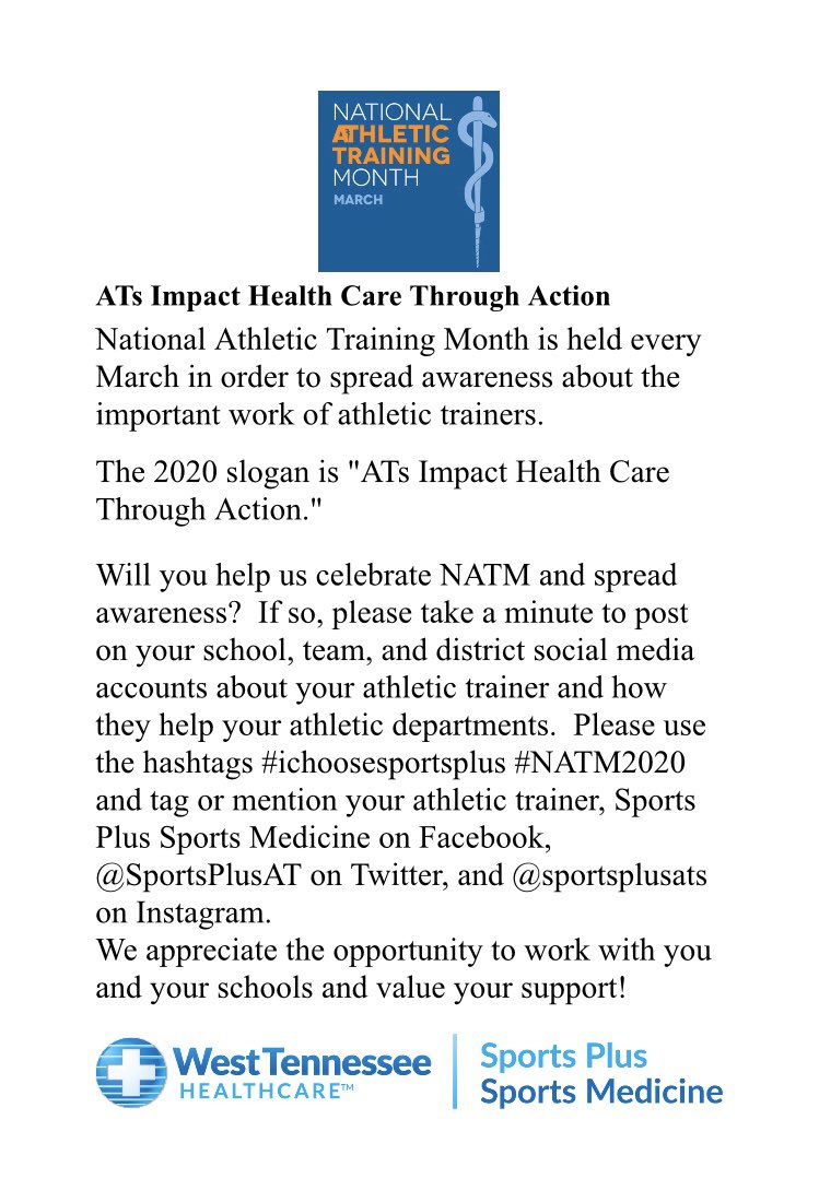 March is National Athletic Trainer Month!!! <a href="/haywoodtomcats/">tomcats_athletics</a> &amp; <a href="/haywoodhigh/">Haywood High School</a> are thankful for our <a href="/SportsPlusAT/">Sports Plus</a> trainer, Victoria Crawford! @vkcrawford works tirelessly with our coaches to make the best decisions for our players! Thanks for all you do! 💜💜💜 #ichoosesportsplus