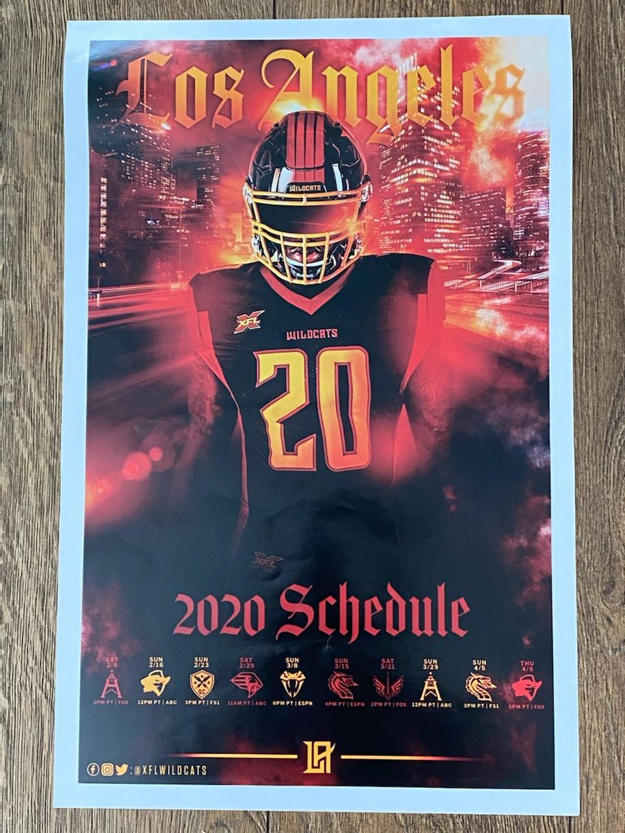 XFLWildcatWay's tweet image. 🚨🏈GIVEAWAY🏈🚨
We are giving away a LA Wildcats 2020 schedule poster and a Wildcats PopSocket!  In order to win you must RETWEET this post and FOLLOW us.  Winner will be announced this Saturday, good luck and go Cats! #XFLWildcats #XFL2020 #Giveaway #ClawsUp #XFL