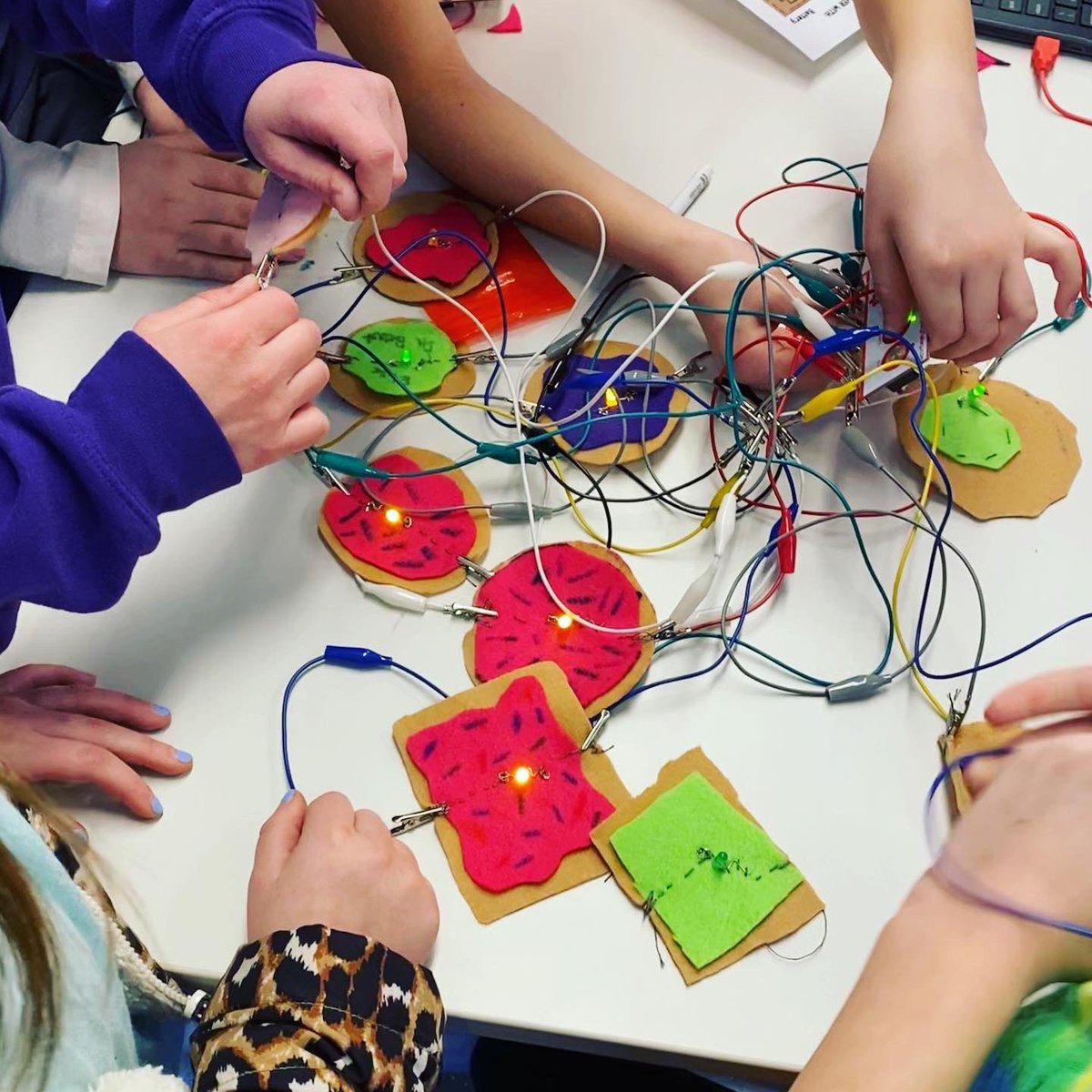 Looking for some creative and fun versions of the LED Brick. I was really inspired by @iTeacherLauren who was in turn inspired by @makeymakey and their doughnut LED. Looking to include more creative examples. Got any ideas or pictures? (credit will be given)