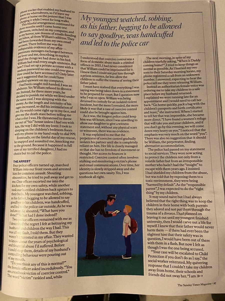 CarrollJennifer's tweet photo. Really significant piece in today’s Sunday Times on coercive control - contolling emotional & financial abuse. This week alone I’ve been contacted about 4 cases, impacting people’s lives in so many ways including children and in family law proceedings. Please spread awareness. https://t.co/NHm4YT8sTM