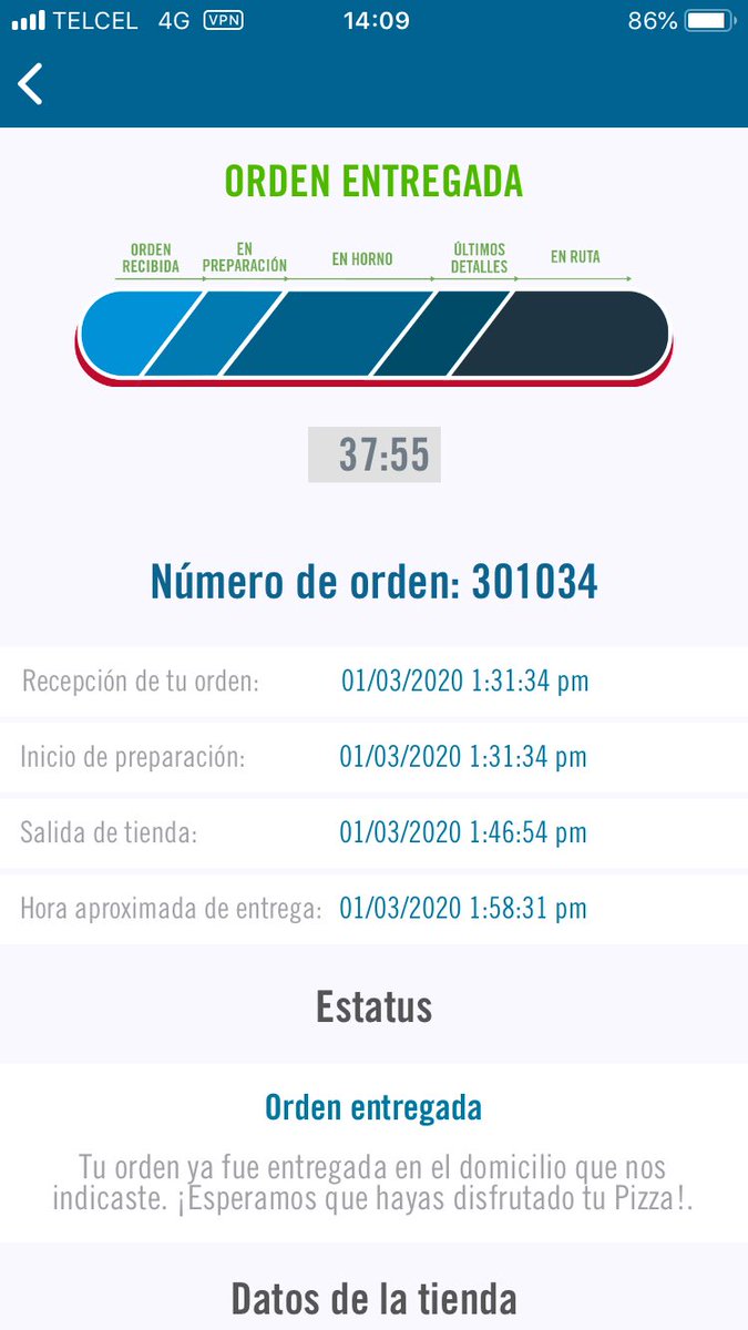 alexpich82's tweet photo. @dominosmx sigo esperando mi orden y ya va para 50 min que se confirmó! Ya la pagué en línea cargo a mi tarjeta y no llega aun https://t.co/E6UFS0M7mP
