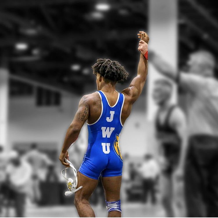 JWUWRESTLING's tweet photo. Your 149lbs. Northeast Region Champion. Da’mani Burns. #TitleDefended 🏆🏆🏆🏆 https://t.co/rgoUpjbI8d