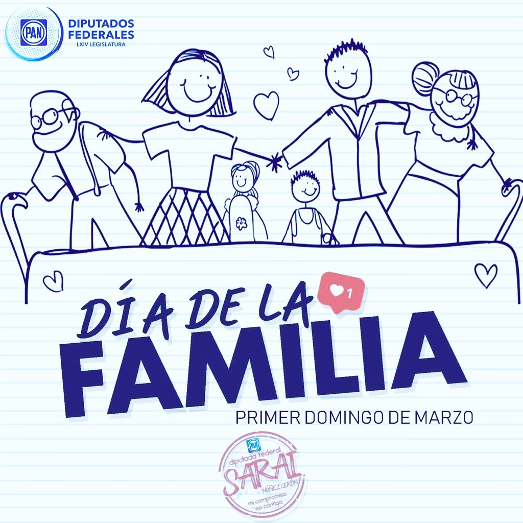 sarainunezceron's tweet photo. La familia es el núcleo más importante de la sociedad, por lo que es necesario reconocer su papel en la educación y transmisión de valores. Sigamos trabajando para que las familias vivan en armonía. ¡Feliz #DíaDeLaFamilia! #MiCompromisoEsContigo #LXIVLegislatura #PANContigo 💙 👨👩👧👦 https://t.co/n9OokSEDoK