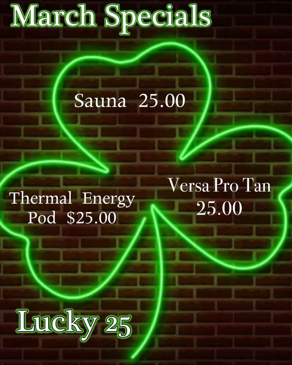 SkinnyMeDetoxOC's tweet photo. 🍀*Lucky 25*🍀
🤍Monthly Specials🤍
Sauna ~25.00
Thermal Energy Bed ~25.00
Versa Pro Tan ~ 25.00
We Love our Customers come treat yourself to wellness! •
☎️ 949-215-2463
📞Text 949-280-4243
📬 skinnymedetoxspaoc@gmail
🌐 https://t.co/49PfjSpfV9
🏖 Lake Mission Viejo
#infrared https://t.co/P0QzRx4Vhy