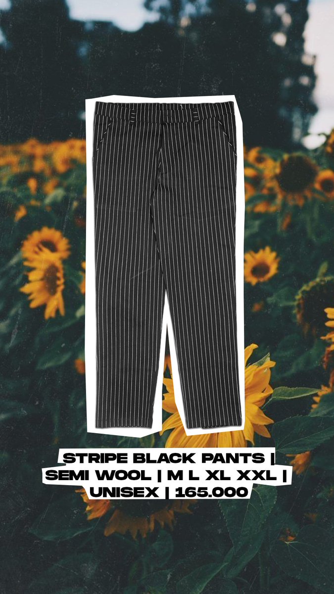 Celana stripe Black pants (BEST SELLER)