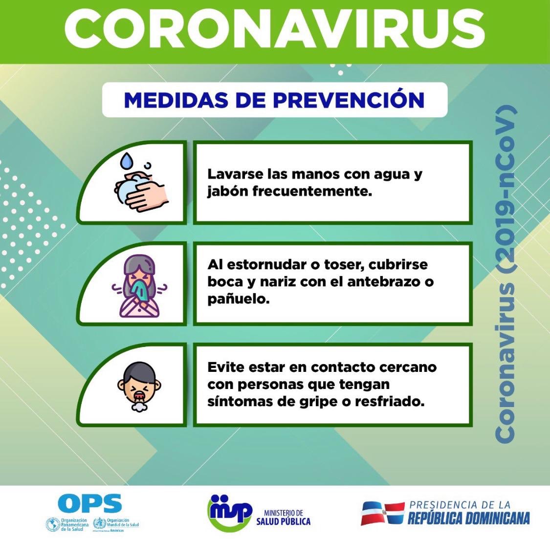 KarenRicardoC's tweet photo. Medidas preventivas del #Coronavirus. Asumamos el tema con responsabilidad y sin pánico. Siempre atentos a las informaciones de los organismos oficiales @saludpublicard. https://t.co/9SzGkEyFGx