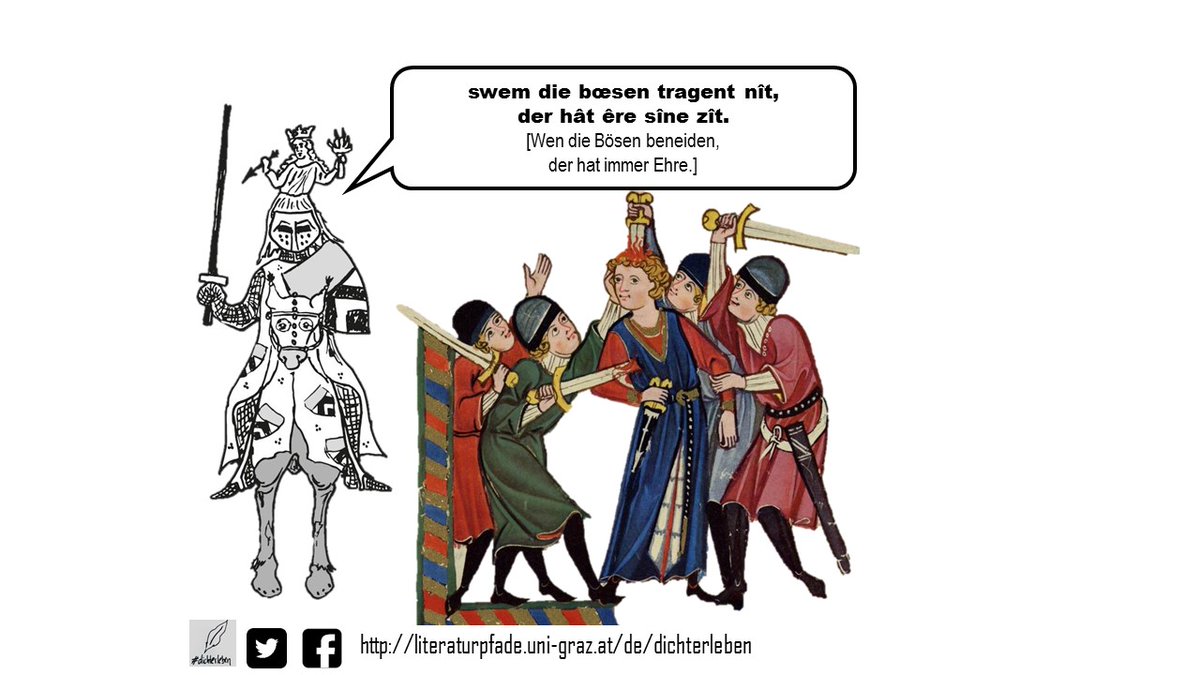 Am heutigen #WelttagderKomplimente sei darauf aufmerksam gemacht, dass auch Neid ein Kompliment ist, wenn es auch nicht gewollt ist! #dichterleben #Mittelalter #WorldComplimentDay #Neid