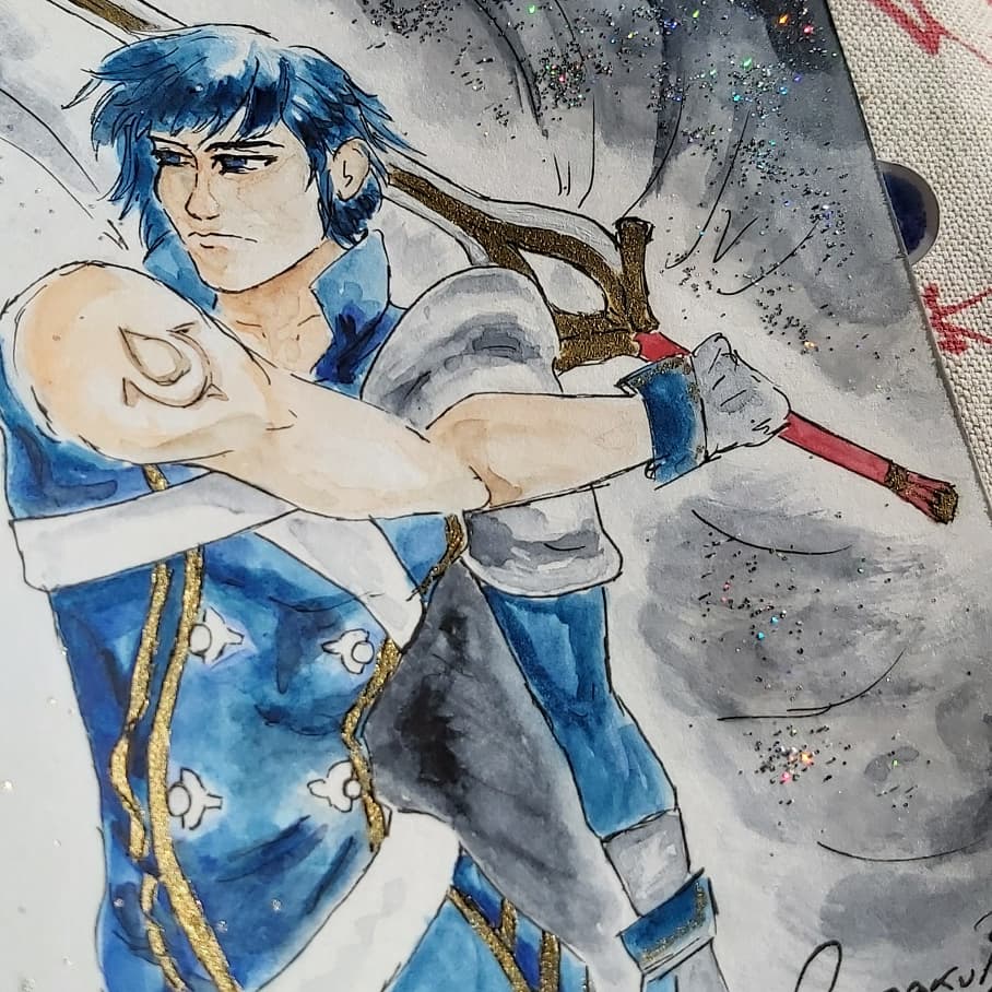 BeaRdezF's tweet photo. Chrom artwork!
If you like him he's now up in my etsy store!!!
Go get him! Is an unique watercolor!
#fireemblem #fireemblemawakening #chrom #chromfireemblem #watercolor #artwork #fanart #shiny #glitter #nintendo #art https://t.co/Z0LJhrCegI