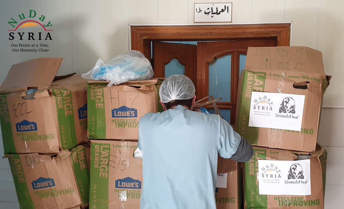 United2HealVCU's tweet photo. Our 40-foot container has arrived in Syria, and the medical supplies have been distributed to hospitals serving hundreds of thousands of people and 200+ IDP camps. 

Thank you all for making this shipment possible. Thank you for caring. 

Divided we fall, united we heal 💙🖤 https://t.co/999jo8Vn10