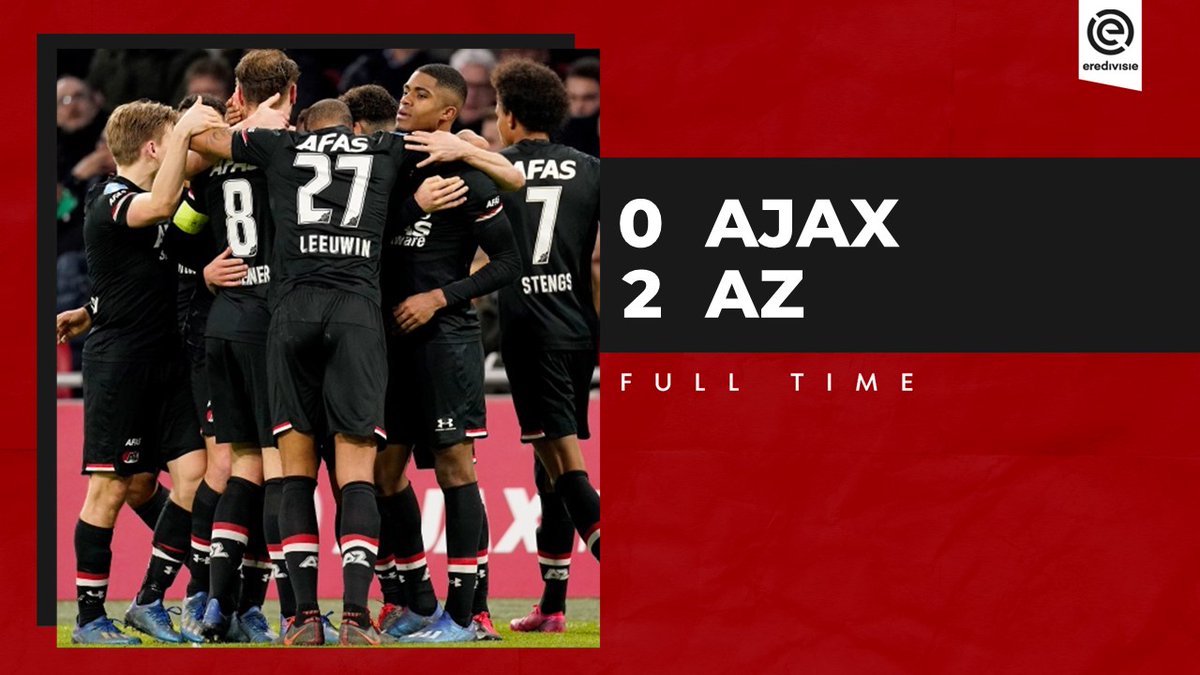 AZAlkmaar's tweet image. 🖤 Van Alkmaar de Victorie

🙌 Fulltime: Ajax - AZ

⚽️ 4. Boadu 0-1
⚽️ 74. Idrissi 0-2

#AZ #ajaaz #NHDerby