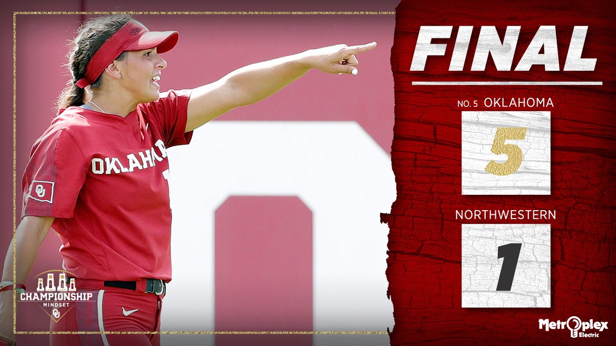 FINAL | No. 5 #Sooners 5⃣, Northwestern 1⃣

A 𝐛𝐢𝐠 fifth inning highlighted by a go-ahead RBI single from Mendes helps the #Sooners claim the Courtyard Marriott Tournament!
