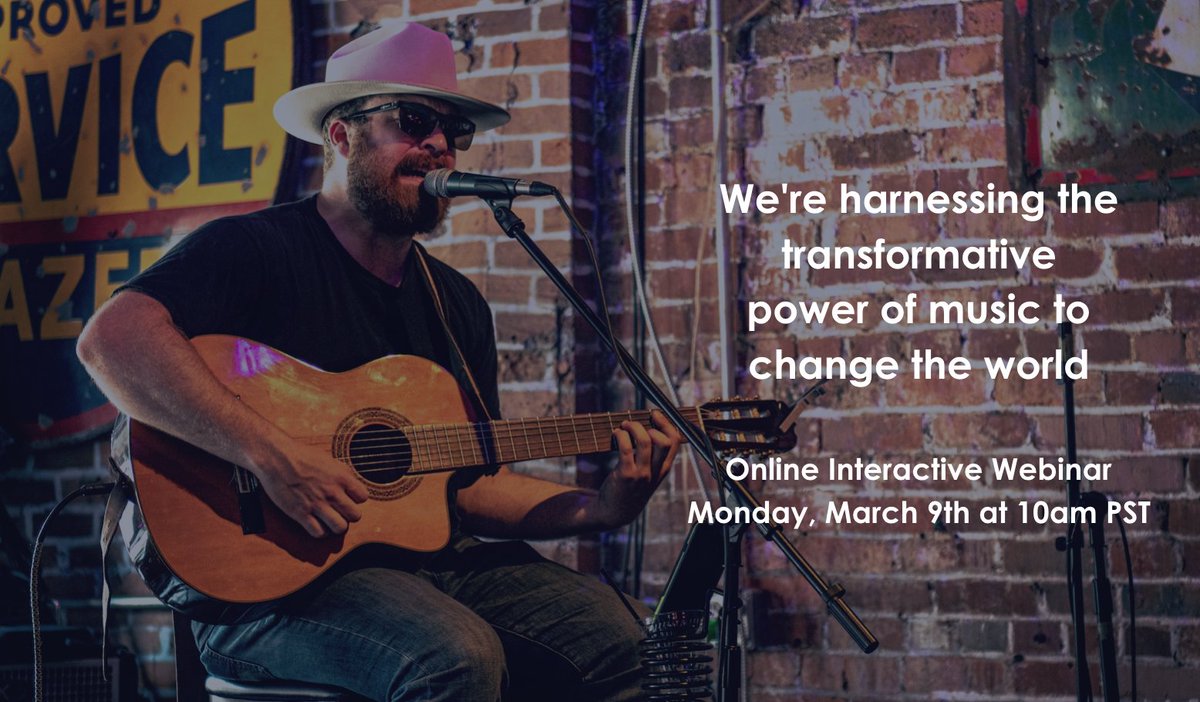 3anneloes's tweet photo. Join us March 9th for our free webinar to explore the transformative power of music for social change and our #Music4ChangeChallenge, in development with Purdue University. Register here - https://t.co/oCUG9r42Mz https://t.co/ttIR11jEVO