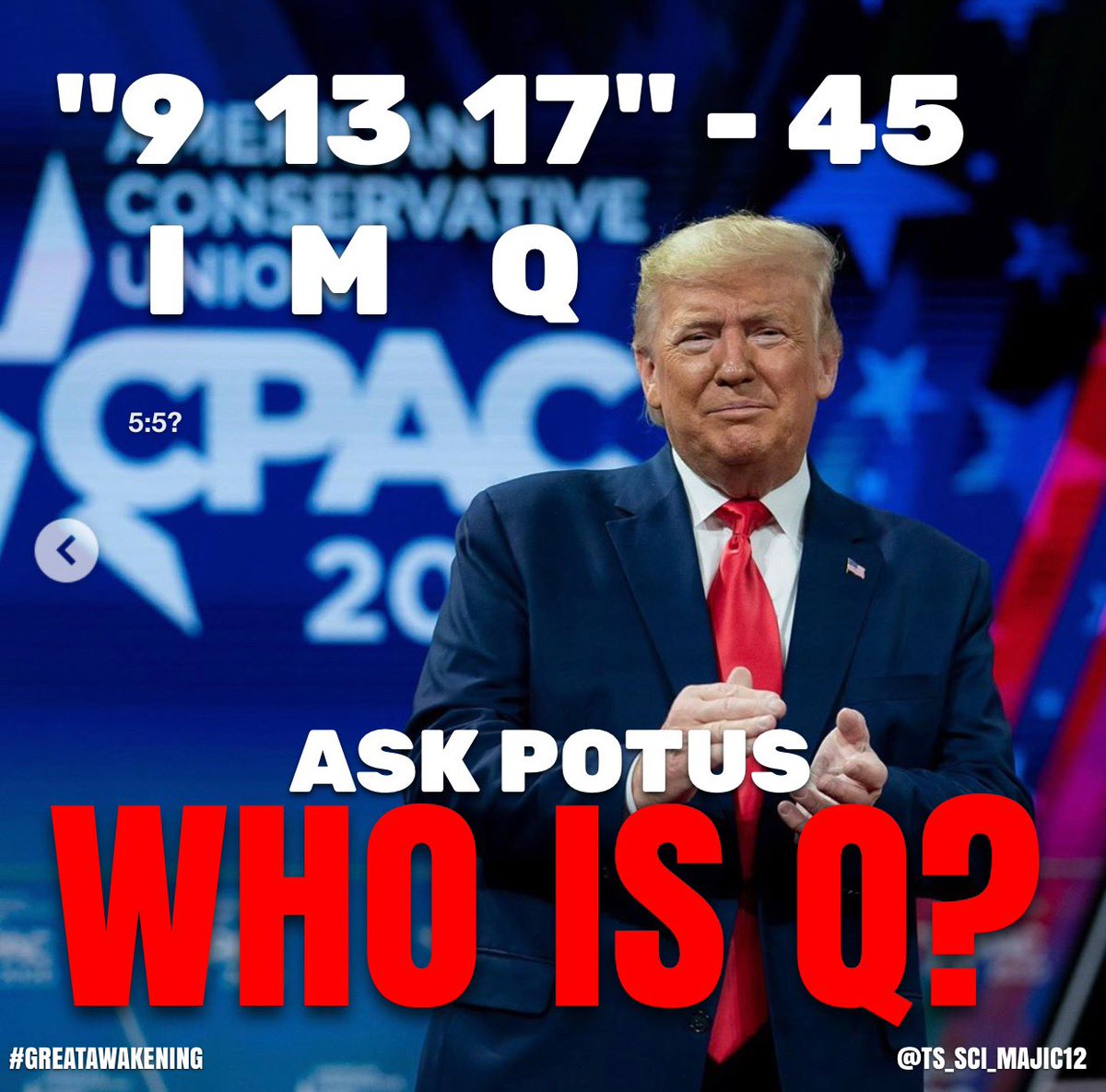 By369Surrounded's tweet photo. 3/3

This meme from @TS_SCI_MAJIC12 is a beautiful lesson on using the #powerof369

First, they show the code @realDonaldTrump is conveying w/ the years 9 13 17. Look closely, these numbers can also be combined into groups that are part of a power Trinity! 

#PutOnTheArmorOfGOD https://t.co/PM7tuYZkto