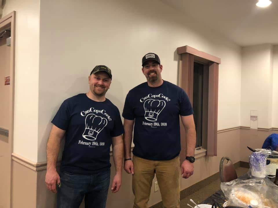 BrattleboroPD's tweet photo. BPD proudly supports the Windham County Safe Place Child Advocacy Center in their important work to keep kids safe and help hold offenders accountable. 

BPD Detective Lynde and Sergeant Stanley recently won 2nd and 3rd place in the annual CAC Can Cops Cook competition. https://t.co/9jhREL4Esz