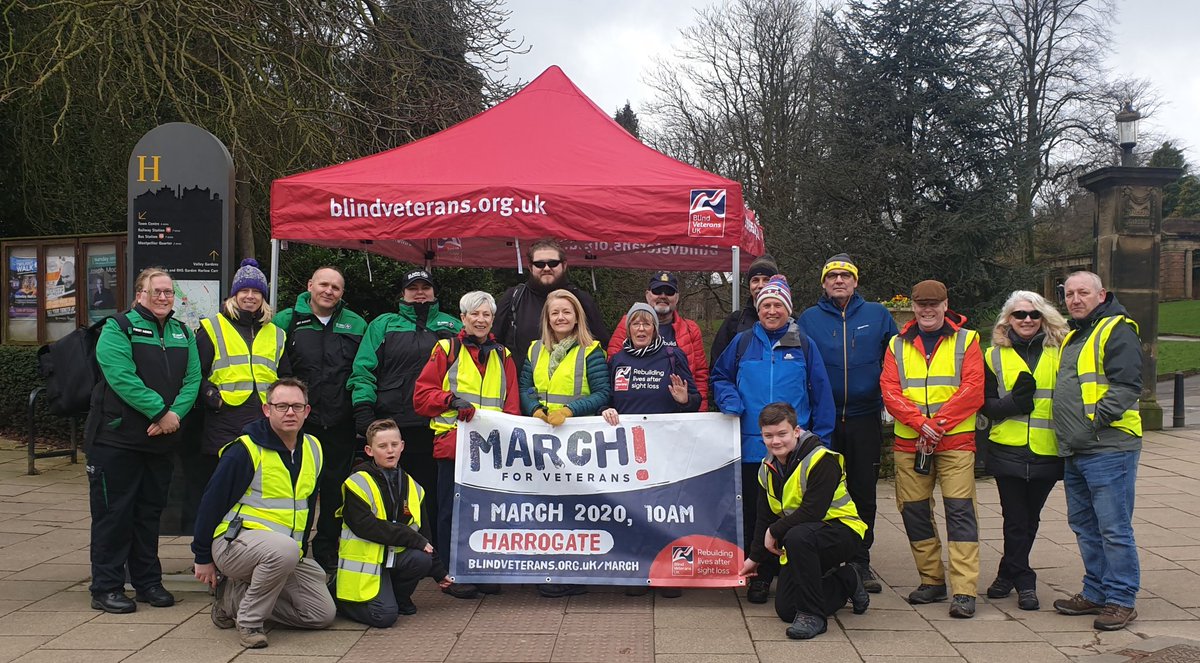 Kicked off our very first #Marchforveterans today in #Harrogate All raising funds for @BlindVeterans helping to rebuild lives after sight loss. Our 10 mile walks are happening right across the UK in March. You can sign up and join us here: blindveterans.org.uk/march 🇬🇧❤