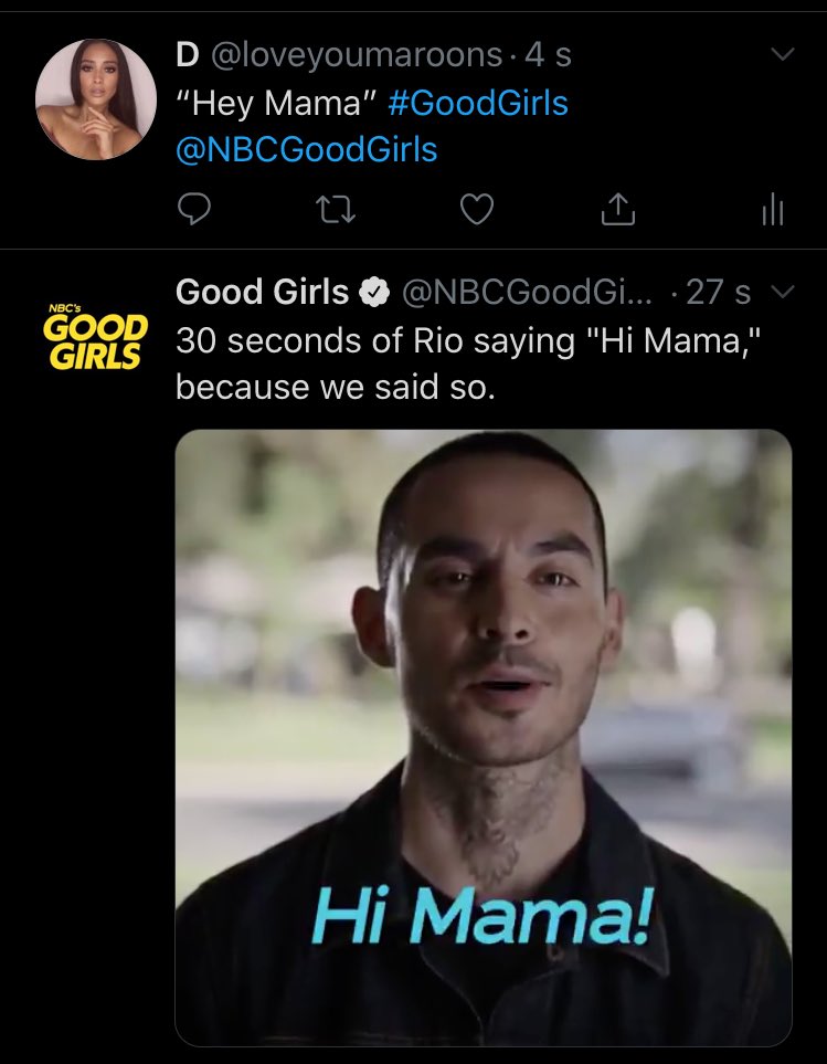 Twitter 上的good Girls 30 Seconds Of Rio Saying Hi Mama Because We Said So T Co Xs4uwqt31m Twitter