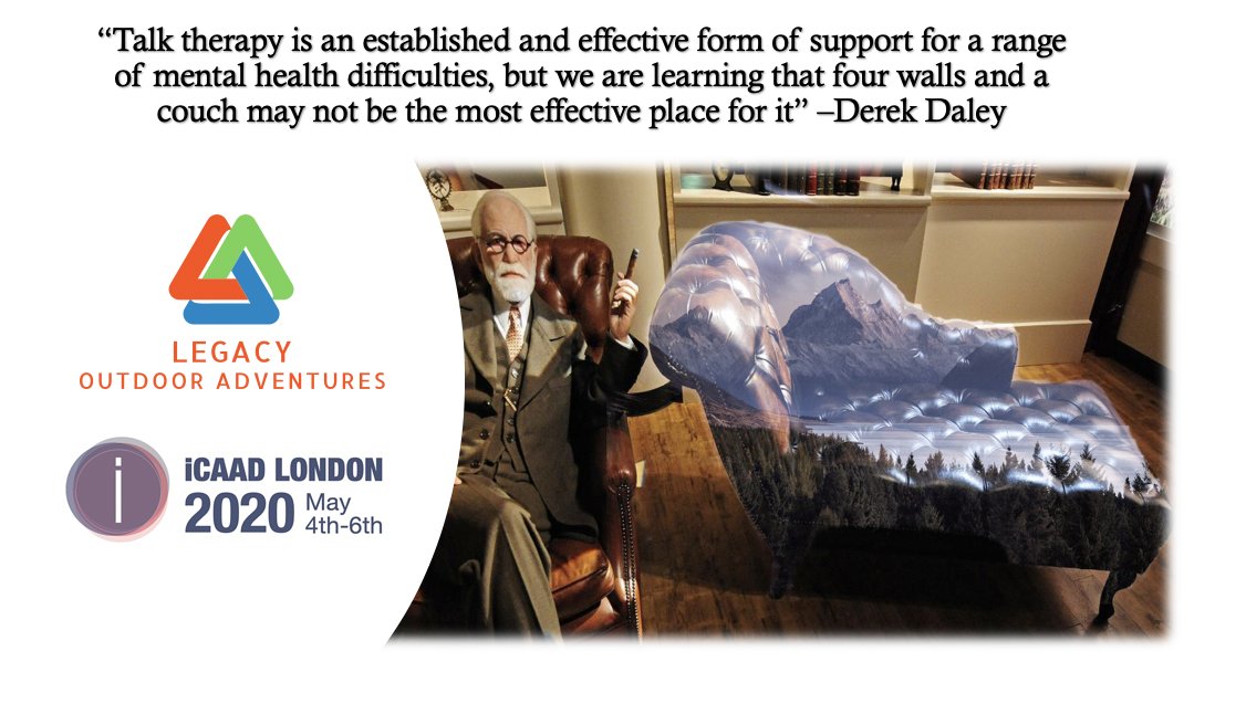 DerekDaley's tweet photo. Participants will leave with understanding 1) The health benefits of nature in treatment 2) Greater understanding of application of Nature Connectedness 3) Guidance on incorporating nature into care plans 4) Wider application in global context #RXoffthecouch #iCAAD #London2020 https://t.co/Ss2LJC9YM8