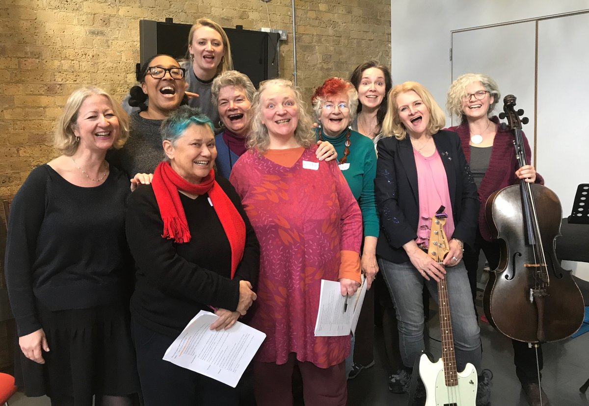 ClairChapwell's tweet photo. Bingo Wings are back! (some of) singing "The Fanny Fandango" and rehearsing for show at the WOW Festival next weekend with @GraeaeJennyS @Rosielitterick @jacquilofthouse. https://t.co/1imMSRwXgR