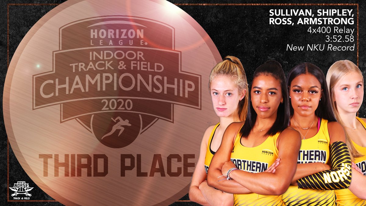 NKUNorseXCTF's tweet photo. Another event, another record-breaking performance! The women's 4x400 got inched out at the finish line ending up in third.

#HLTF #NorseUp https://t.co/5iEt88EAqH