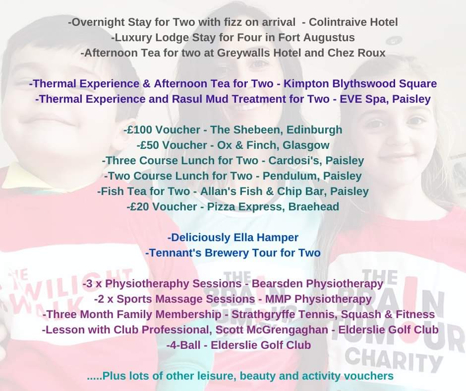 For people in #Scotland, people who want to visit Scotland or for those who just want to support the wonderful <a href="/BrainTumourOrg/">The Brain Tumour Charity</a>, please visit my FB group to stand a chance of winning some fabulous prizes: tinyurl.com/CDLPrizeDraw #acurecantwait #prizedraw
