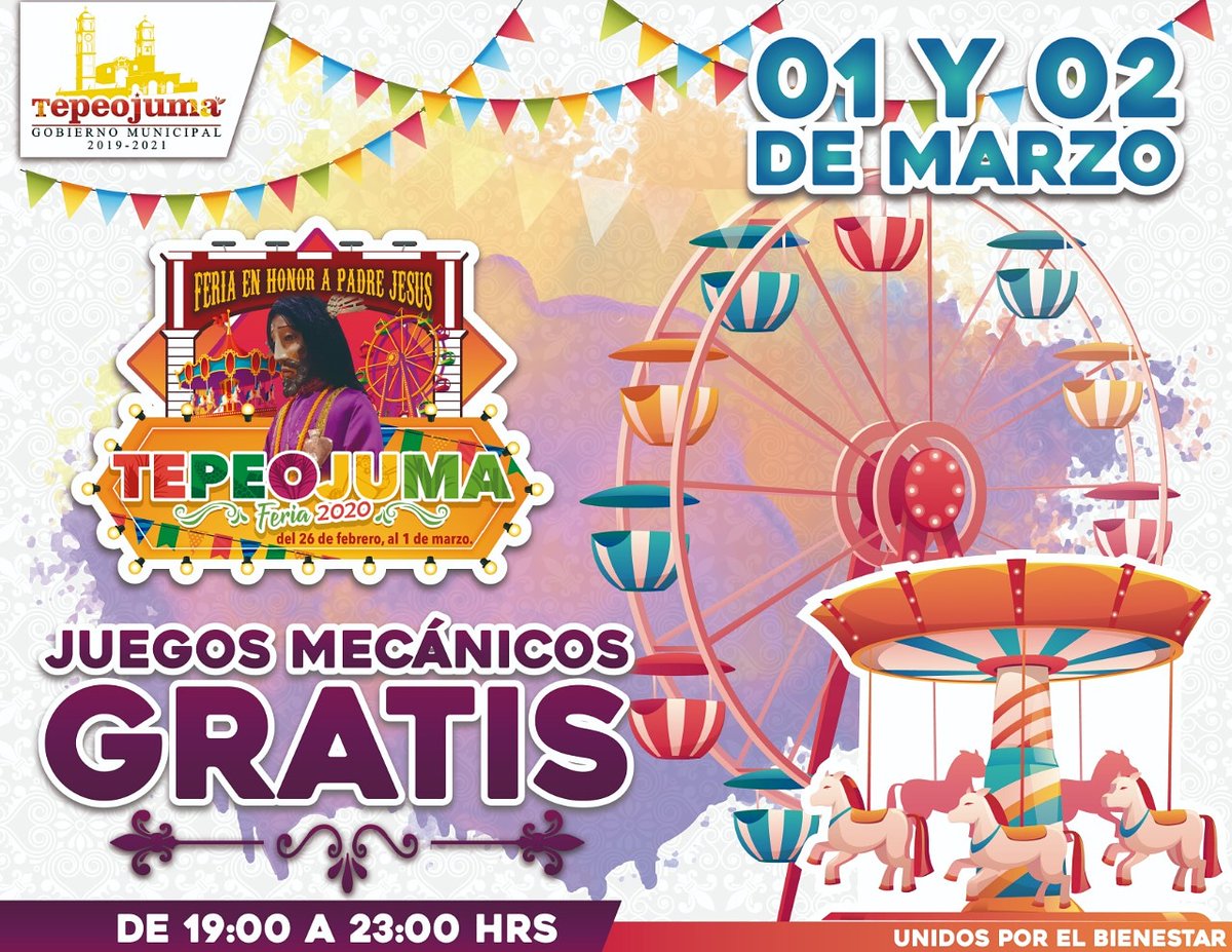 ManuelIGil's tweet photo. Ven con tu familia este 01 y 02 de marzo, los juegos mecanicos seran totalmente gratis apartir de las 19:00 a las 23:00 horas.🎪🎢🎡🎠 https://t.co/8gWdLfoQpG