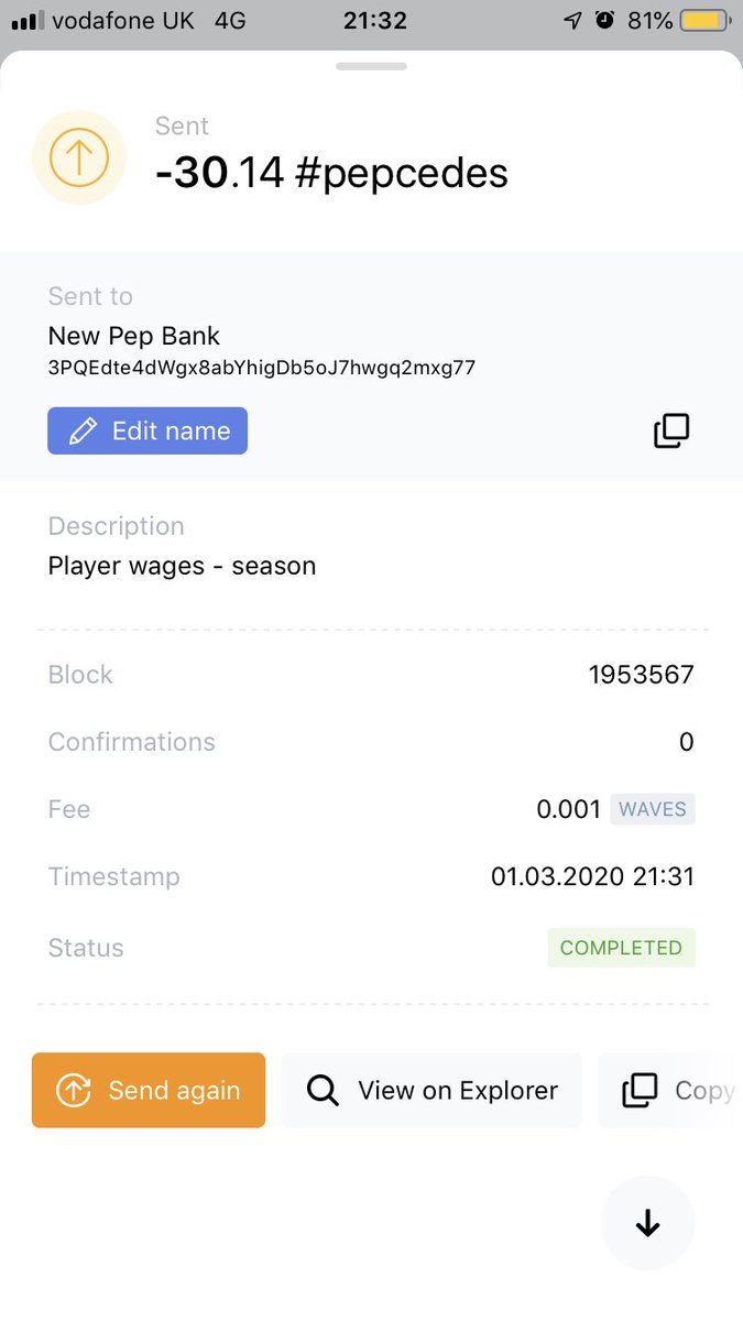 allstars_ct's tweet photo. @TheeFAOfficial 30.14 #pepcedes has been sent to pay for our wage instalment #pepwages #pepdeals #CTAllstars https://t.co/uweBzSdb8S