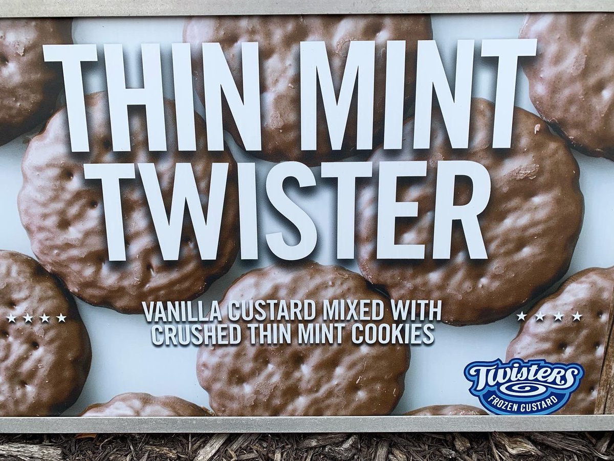 CustardFrozen's tweet photo. It’s MARCH! That means warmer weather is headed our way! There’s a lot of things happening in March and to celebrate we’ve rereleased our annual Shamrockin Shake, PB Oreo twister, lady bug twister, and thin mint! https://t.co/i1ieJNYo8n