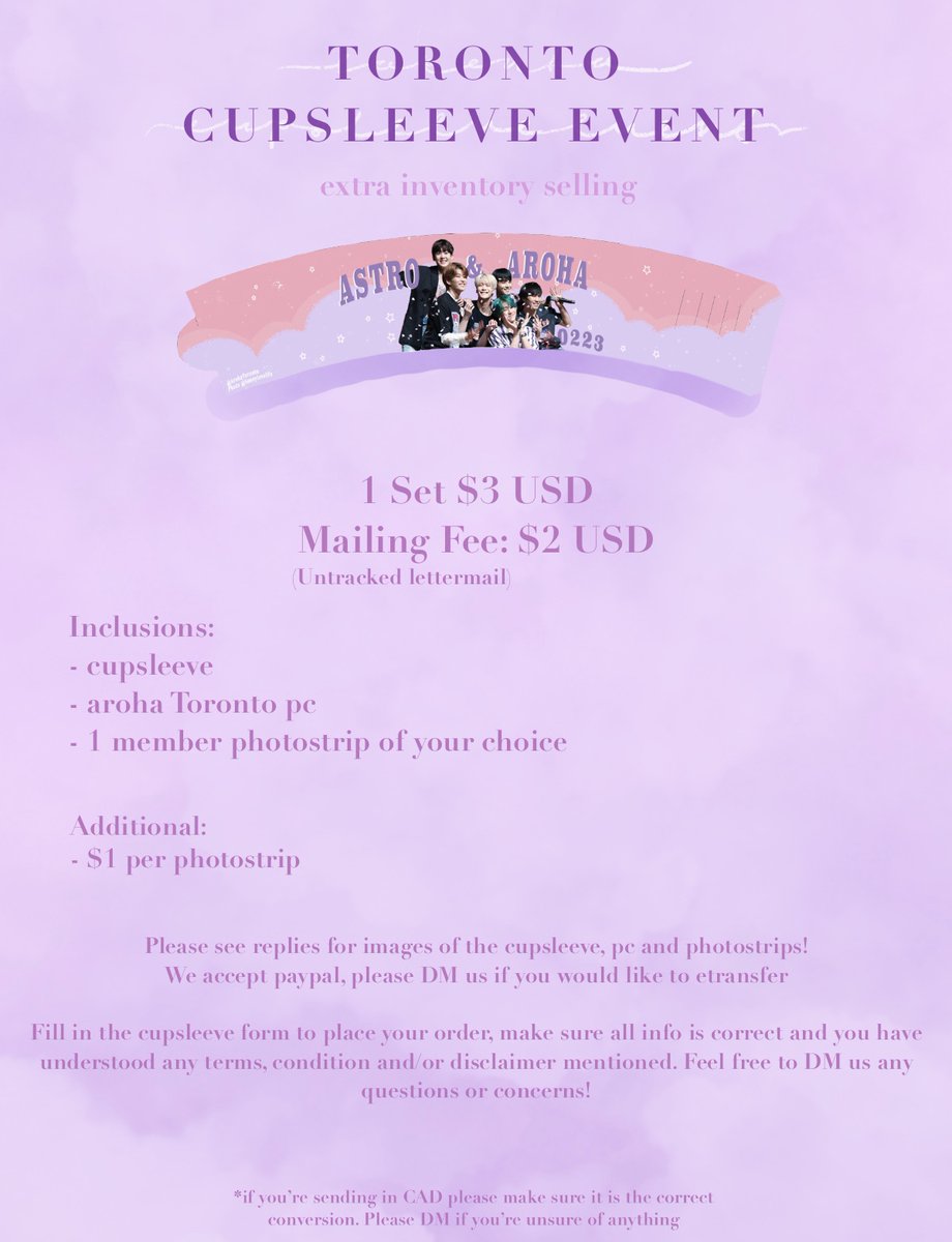 ArohaToronto's tweet photo. Sorry for the wait everyone! We have counted our inventory left from the #BloomWithASTRO event. It is open worldwide with standard lettermail of $2

Please read the form thoroughly as all important info is written there.

$3 USD for 1 set ($7CAD)
 
https://t.co/bOn5PI65tl https://t.co/My9EIvOvKO