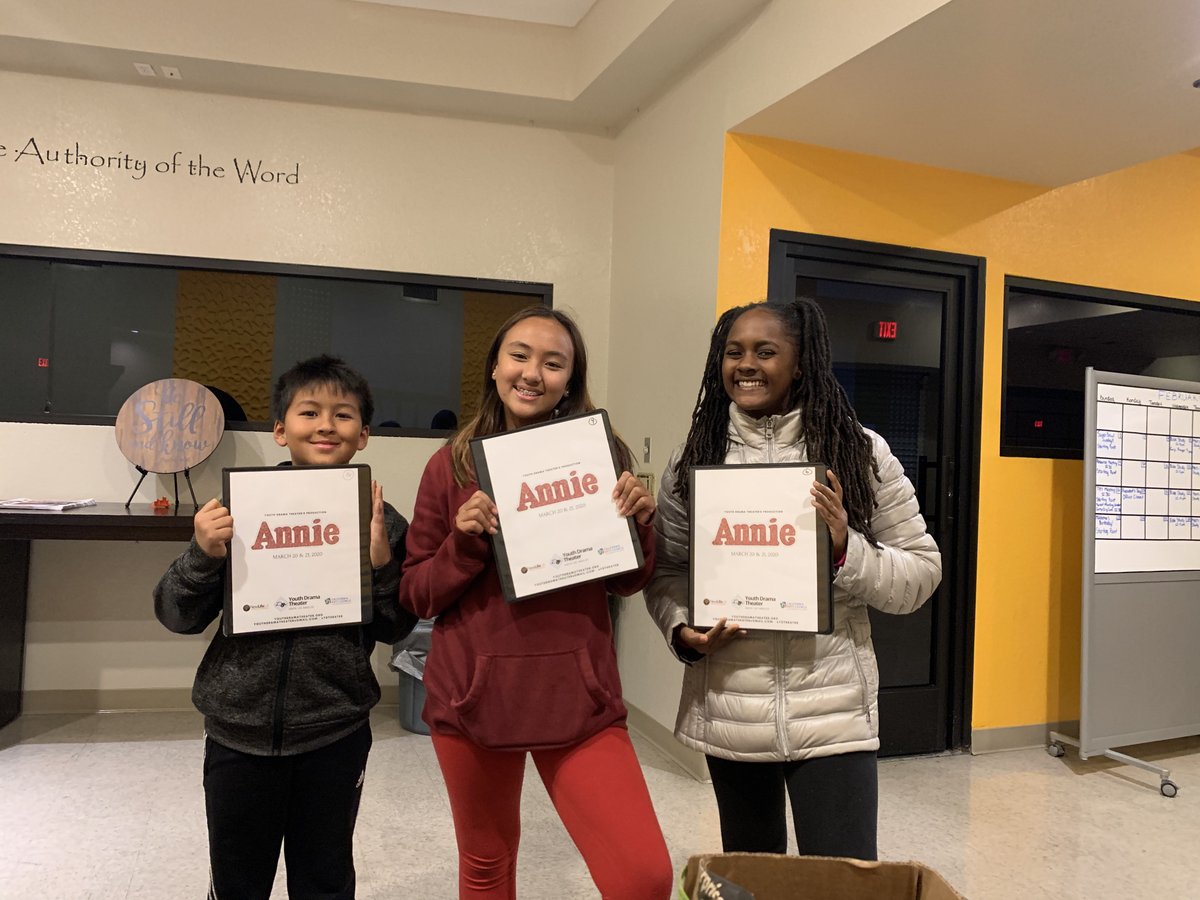 YDTheater's tweet photo. It’s time for ANNIE!!! 3 more weeks till showtime... 25 of South LA’s greatest kids starring in South LA Spring Musical 2020.  MARCH 20 &amp; 21st @NewLifeLA Support a #theaterkid #southla #musicaltheater https://t.co/61nnCmO52w