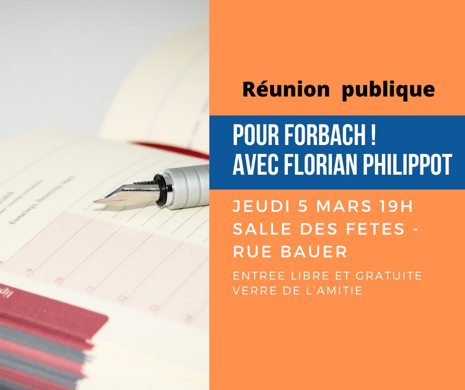 CalanquesEtBZH's tweet photo. 📆 Jeudi 5 mars 19h salle des fêtes. Venez nombreux ! #Forbach #PourForbach #Philippot2020 #Municipales2020 https://t.co/GgPLKjkV0k