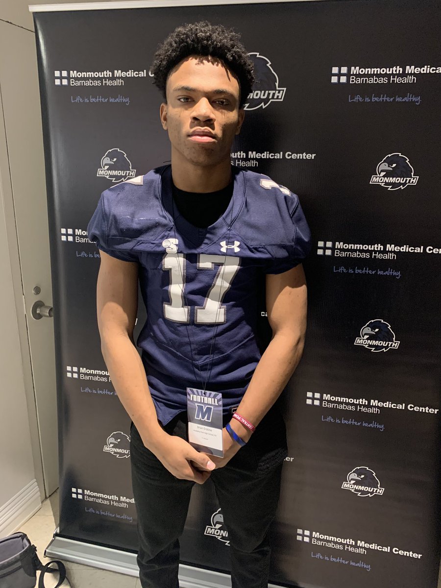 Gsb_Bry's tweet photo. Appreciate the opportunity given to attend Monmouth U’s junior day. Thank you @MUHawksFB @CoachTJD  for bringing be on campus to show me what the Hawk’s life is like! https://t.co/Z2BP1GQBpG