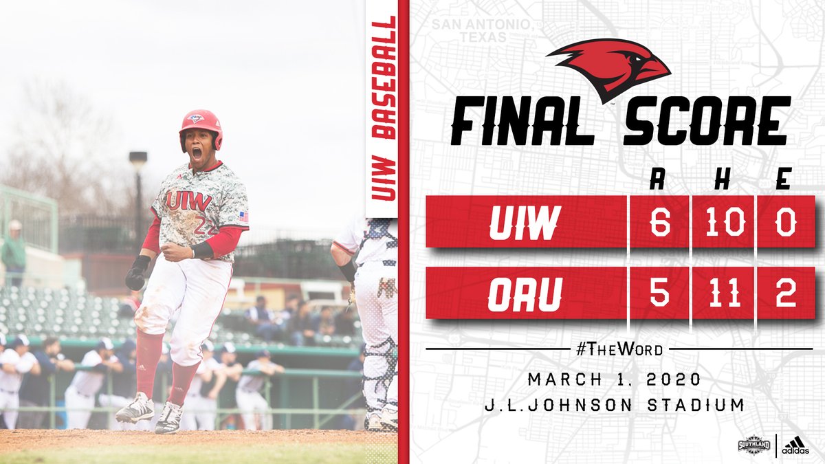 THAT'S A SWEEP! Cardinals secure the 6-5 victory to sweep ORU in their first road series of the season!! 👌🏼

#TheWord