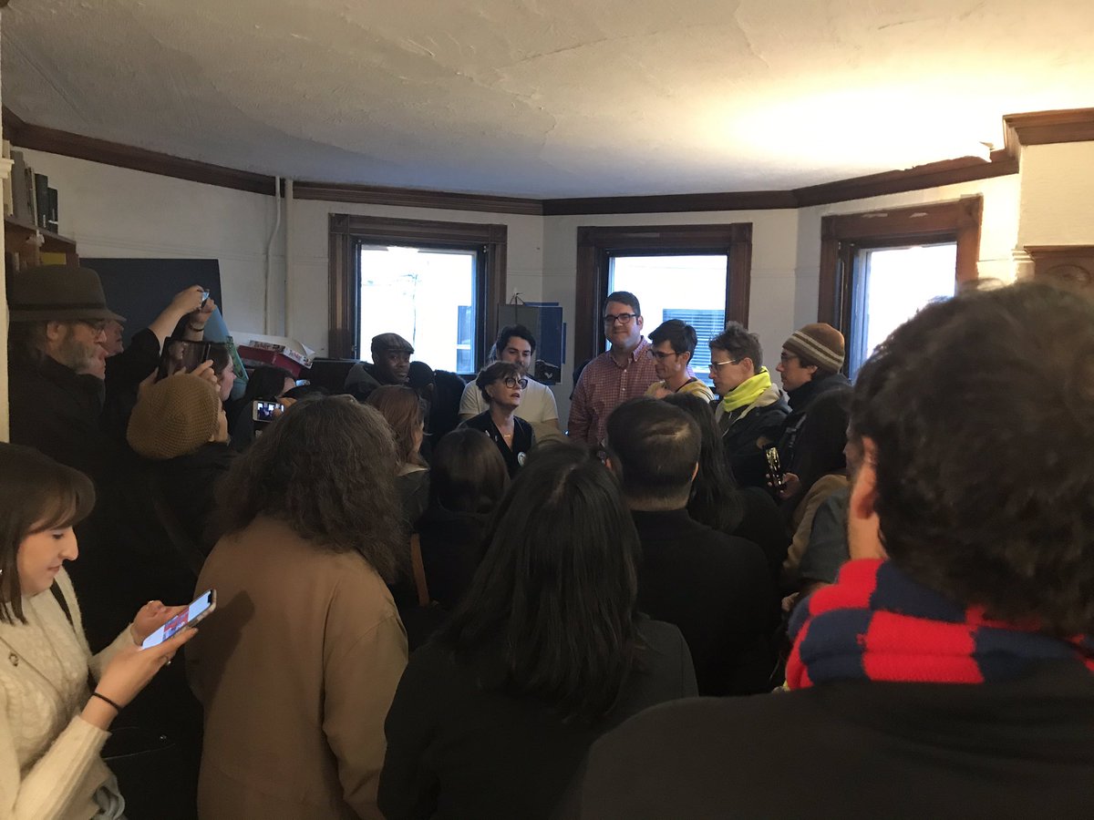 MassForBernie's tweet image. Canvassers for Bernie in Cambridge getting energized by @MikeConnollyMA and @SusanSarandon #NotMeUs
