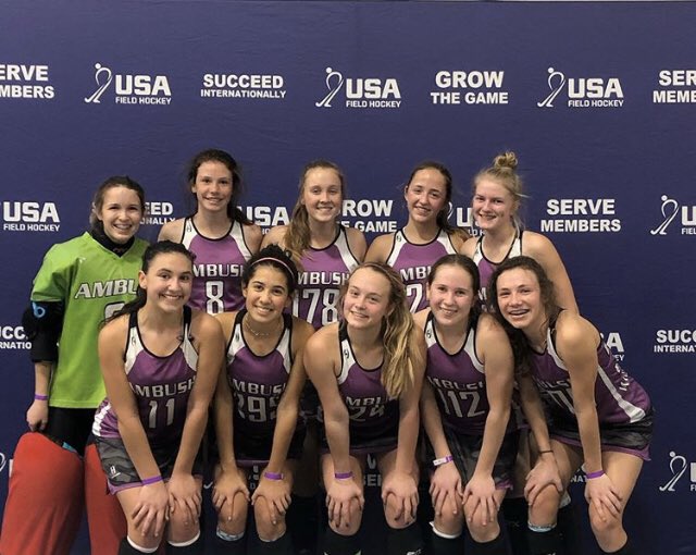 Congrats to Marisa and her U16 Charlotte Ambush Purple team for finishing second in their pool at the National Indoor Tournament  this weekend. Way to Go!!!👍💪🏑🏑